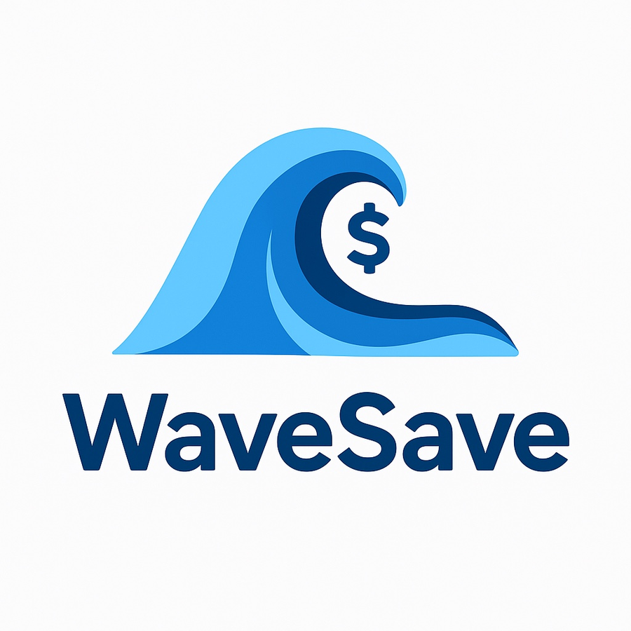 WaveSave app icon with a blue wave and dollar sign